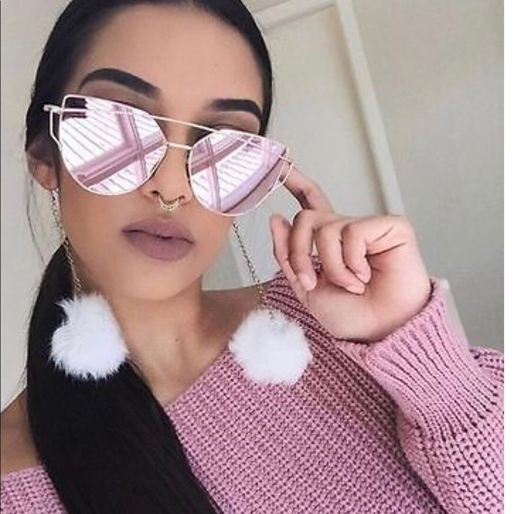 Sunglasses mirror pink and gray
